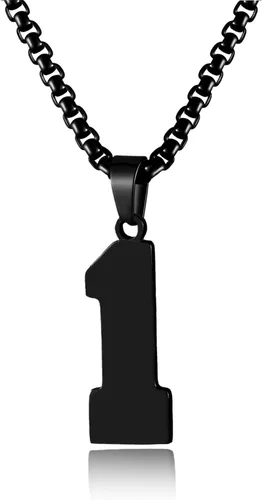 Miniatura 30 de Collar de Número Dorado para Hombre, Cadena de Acero Inoxidable con Colgante de Número para Atletas, Joyería Deportiva Personalizada para Niños