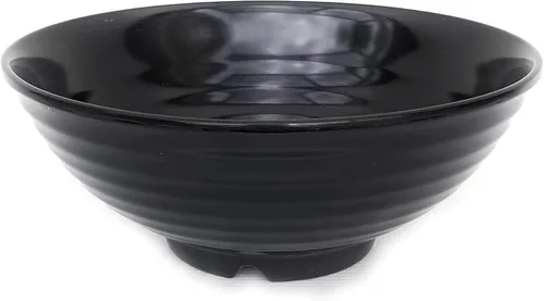 Miniatura 5 de Juego de 4 cuencos de ramen, 12 piezas Pho. Sopa japonesa asiática negra. Utensilio: cucharas y palillos. Melamina. Fideos grandes de 37 oz, arroz