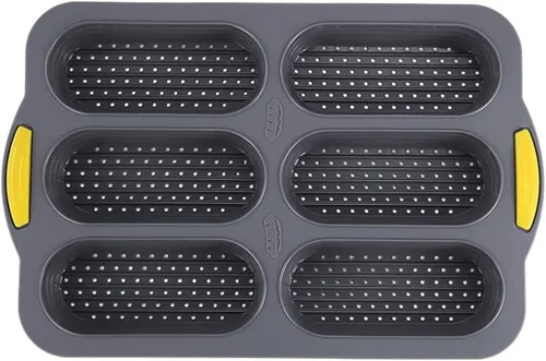 Miniatura 8 de MUJUZE Molde para bollo de perro caliente, molde de pan de 6 cavidades, molde de silicona para bollos de perro caliente, antiadherente y resistente