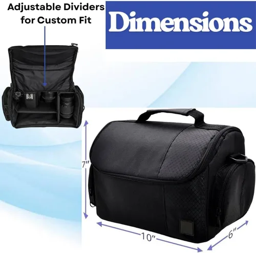 Miniatura 5 de Bolsa Deluxe Grande para Cámara Digital / Video con Acolchado / Estuche para Cámaras Nikon, Sony, Pentax, Olympus, Panasonic, Samsung y Canon DSLR &