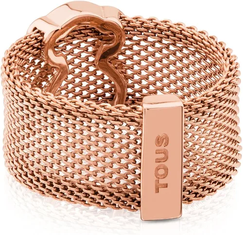 Miniatura 3 de Anillo TOUS Icon Mesh 925 Rosa Vermeil y Acero IP