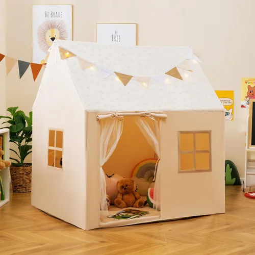 Miniatura 8 de Costzon Tienda de campaña para niños con alfombrilla acolchada, castillo para niños pequeños con cuerda ligera, tela que brilla en la oscuridad