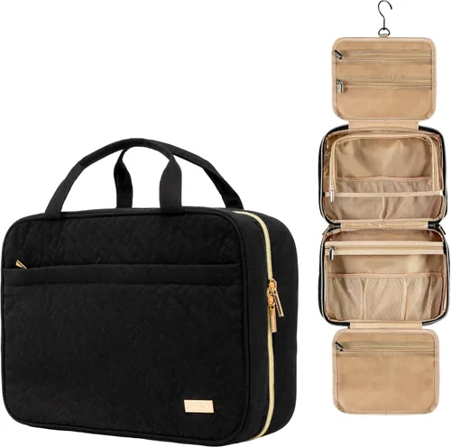 Miniatura 13 de Carrywell - Neceser de viaje con gancho para colgar, organizador de maquillaje, bolsa de cosméticos resistente al agua para contenedores