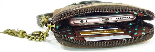 Miniatura 2 de CHALA Bolso cruzado para teléfono celular, piel sintética, lona multicolor con correa ajustable