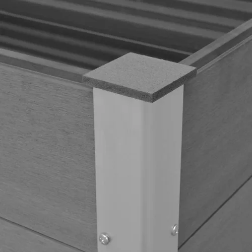Miniatura 6 de WPC - Cama elevada para jardín de 39.4 x 39.4 x 35.8 pulgadas, color gris, maceta elevada para jardín de hierbas y flores