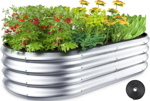Miniatura 11 de Winpull Kit de Cama de Jardín Elevada, Caja de Plantación Galvanizada de 6 x 3 x 1 pies para Exteriores con Bordes de Seguridad, Camas Elevadas