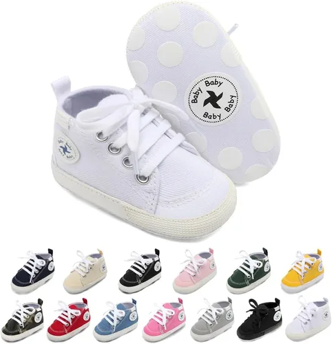 Zapatos para bebés y niñas, suela antideslizante suave, para recién nacidos, para primeros pasos, de lona, de mezclilla, unisex, para bebés