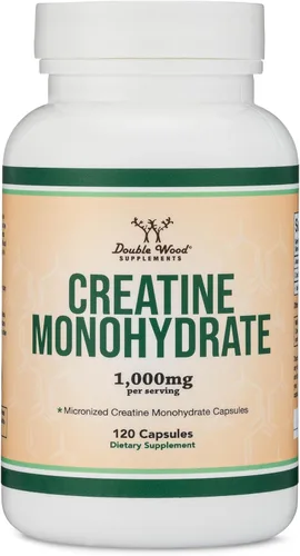 Miniatura 5 de Double Wood - Cápsulas de monohidrato de creatina, 0.04 oz por porción, 120 unidades, sin rellenos, veganas, sin OMG, sin gluten