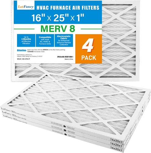 Miniatura 9 de LotFancy Filtro de aire MERV 8 de 16 x 25 x 1, tamaño real: 15.75 x 24.75 x 0.75 pulgadas, horno plisado electrostático y filtro de CA, captura