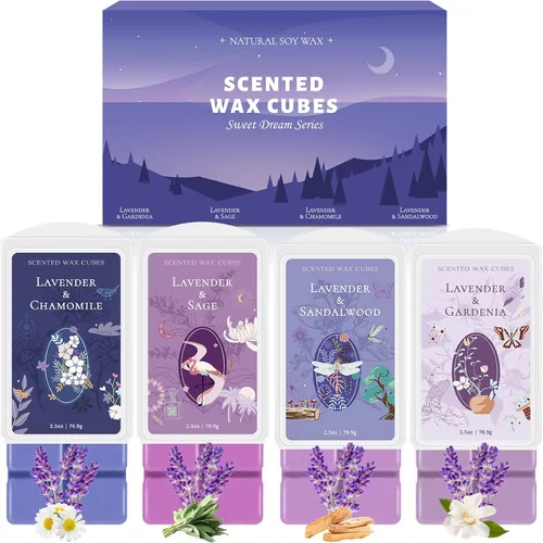 Miniatura 10 de STRN Wax Melts - Cubos de cera de soja, paquete de 4 calentadores de cera perfumada, cubos de cera perfumada para calentadores, cubos de cera