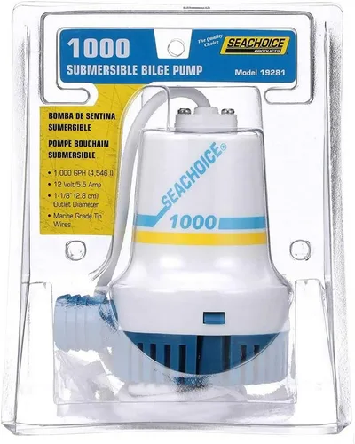Miniatura 4 de Seachoice Bomba de sentina duradera, 1,000 GPH, 12V, 5.5 amperios, fusible de 7 A