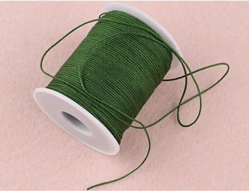 Miniatura 4 de Cuerda de hilo de nailon para jardinería, pulseras trenzadas, manualidades (0.039 in-394 pies, verde militar)