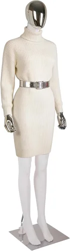 Miniatura 14 de Kinfant Maniquí de cuerpo completo para mujer, soporte de maniquí desmontable de 6 pies con base de metal, modelo de vestido ajustable para tienda