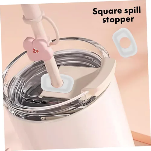 Miniatura 2 de FRCOLOR Juego de 12 tapones de silicona para popotes y cepillos de limpieza, vasos compatibles de silicona de grado alimenticio para uso en vasos