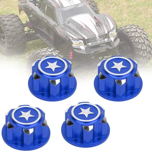 Miniatura 5 de Tuerca de rueda hexagonal, 4 tuercas de metal de 0.669 in para montaje de rueda hexagonal, compatibles con automóvil (Mazarine)