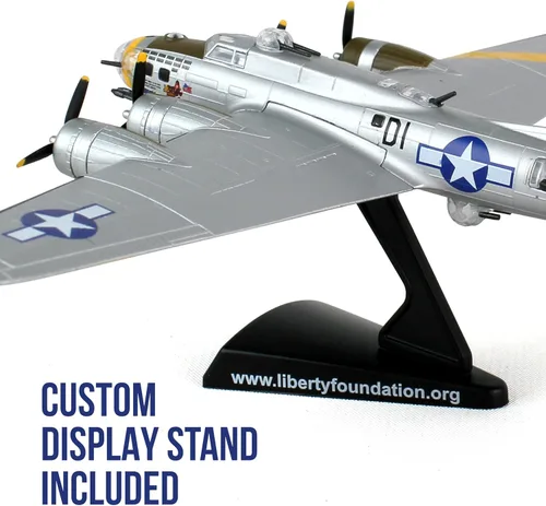 Miniatura 8 de Daron Boeing B-17 Flying Fortress B-17G Modelo fundido a presión – Réplica de bombardero pesado a escala 1:155 de la Segunda Guerra Mundial