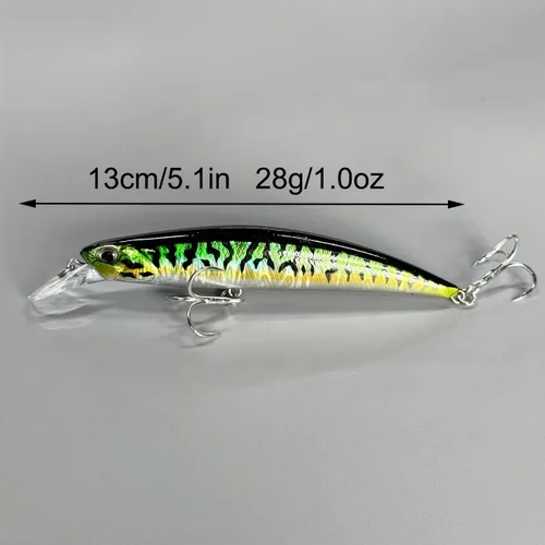 Miniatura 4 de Juego de 3 señuelos de pesca iridiscentes de pececillos – cebos de baño de 5 pulgadas, fundición ultra larga, plástico de alto índice, multicolor