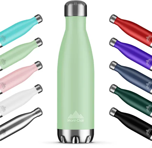 Miniatura 17 de Mont-Clair H2O - Botella de agua de acero inoxidable aislada al vacío, sin BPA, botella de bebidas frías 12 horas y calientes las 24 horas, metal