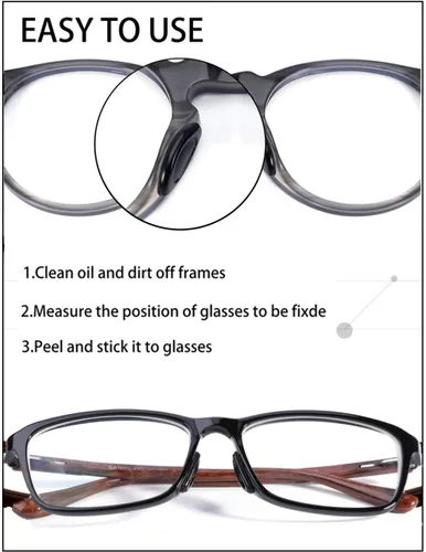 Miniatura 3 de Almohadillas de nariz para gafas, almohadillas adhesivas antideslizantes para la nariz, cojín de silicona suave para lentes, anteojos, lentes