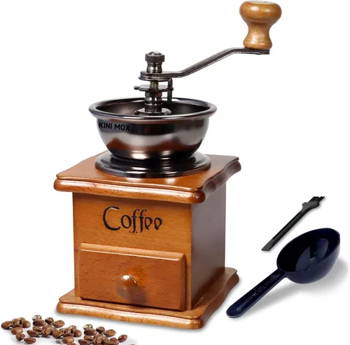 Molinillo de café manual, mini molinillo de grano de café de madera vintage para exhibición de decoración, molino de café antiguo para hacer café de