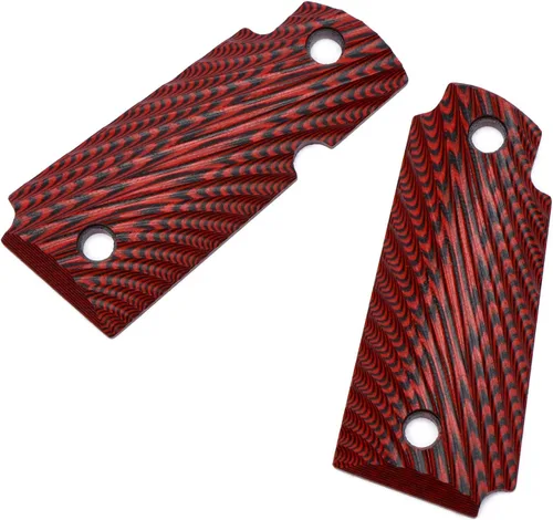 Miniatura 3 de Empuñaduras G10 personalizadas para Kimber Micro Carry 380 ACP G10 Grips con Ambi, Agresivo OPS Starburst Textura 6 opciones de color Rojo/Negro