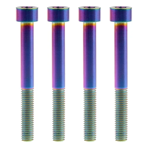 Miniatura 29 de Tornillos de titanio Ti M8 x15 20 25 30 35 40 45 50 60 2.756 in 0.049 in de paso hexagonal Allen Tornillos de cabeza hueca paquete de 4