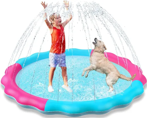 Miniatura 17 de Jasonwell - Almohadilla antideslizante para salpicaduras para perros para niños, piscina para cachorros, juguetes de agua al aire libre, patio
