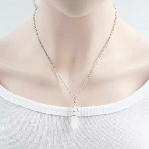 Miniatura 5 de 1 collar con colgante de piedras preciosas naturales curativas de cuarzo de cristal reiki chakras, piedras preciosas de 18 pulgadas, joyería