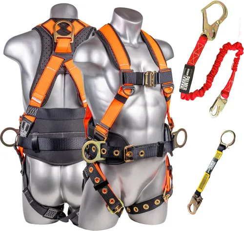 Miniatura 20 de Palmer Safety Arnés de seguridad de protección contra caídas Hammerhead Series Kit de seguridad I Arnés Premium + Cordón + Kit de extensor de anillo