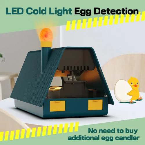Miniatura 4 de HOWOOIUA - Incubadora automática de 10 huevos para incubar pollos con intervalo de giro de huevos, se puede configurar con pantalla digital e