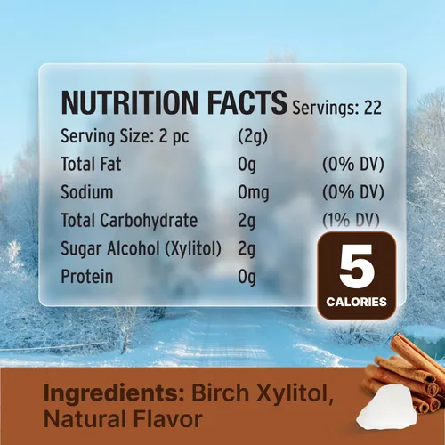 Miniatura 2 de SNØ Chips de caramelo de xilitol de canela Apoyo para la salud bucal Xilitol de abedul puro Sin azúcar, bajo en carbohidratos, apto