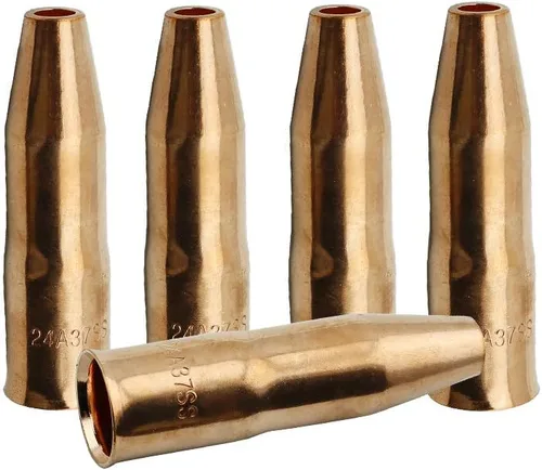 Miniatura 6 de WeldingCity Paquete de 2 boquillas de gas 24A-37-SS (tope corto) 3/8" para pistola de soldadura MIG Tweco Professional #3/#4 y Lincoln 300-450