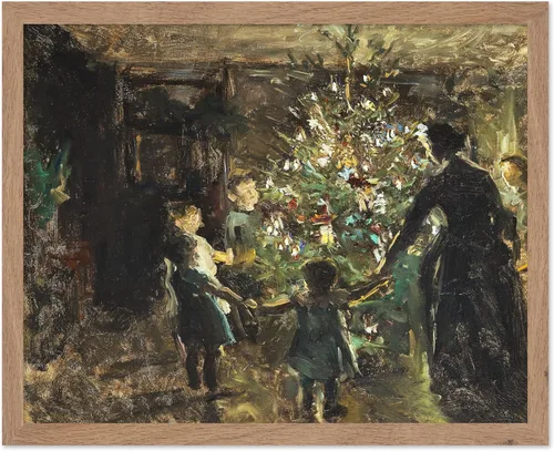 Miniatura 46 de Poster Master Impresión de pintura vintage de árbol de Navidad, póster retro de vacaciones, arte de invierno, diseño abstracto melancólico de pared