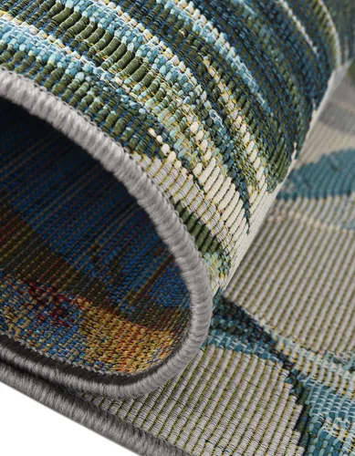 Miniatura 6 de Unique Loom Outdoor Botanical Collection - Alfombra Kula (4 pies 1 pulgada octágono multi/gris)