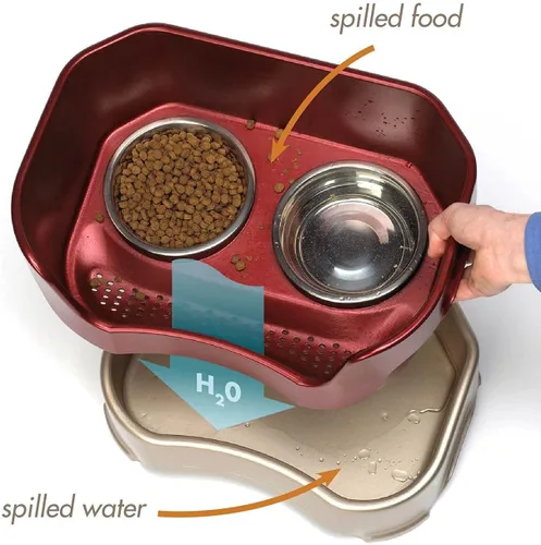 Miniatura 3 de Neater Feeder Deluxe - Tazones elevados para perros grandes a prueba de desorden – Fabricado en Estados Unidos – Soporte elevado para comida