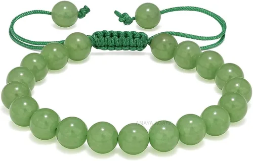 Miniatura 154 de Adjustable Crystal Bracelet – Gemstone Bead Bracelet with Adjustable Macrame String – Chic Gemstone Bracelet for Men and Women – 8mm Round Healing