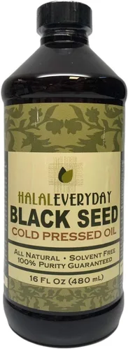 Aceite puro de semilla negra, 16 onzas, semilla negra 100% pura y prensada en frío, sin OGM y vegano, nigella sativa