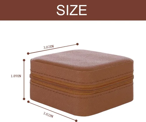 Miniatura 2 de KElofoN Organizador de joyas de viaje, joyero de viaje, caja organizadora de joyas pequeña para niñas y mujeres (1, marrón)
