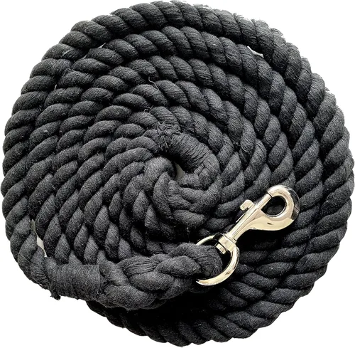 Miniatura 4 de Majestic Ally Paquete de 2 cuerdas de plomo de algodón sólido para caballos y ganado – 10 pies de largo y 5/8 pulgadas (0.630 in) de grosor – Broche