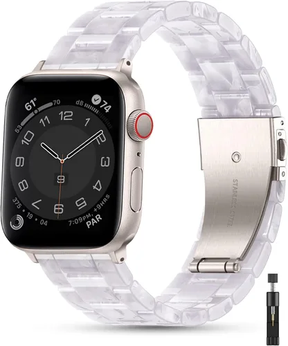 Miniatura 9 de GEAK Compatible con Correas de Resina para Apple Watch de 40mm 38mm 41mm para Mujeres y Hombres, Elegante Pulsera de Resina de Repuesto para iWatch