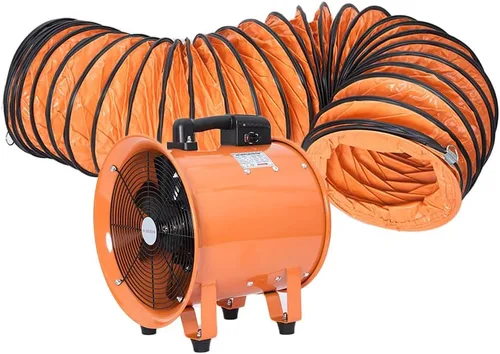 Miniatura 8 de Soplador utilitario de 8 pulgadas, ventilador de alta velocidad con manguera de conducto, ventilador portátil de bajo ruido, extractor de humos