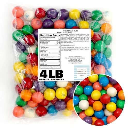 Miniatura 6 de Bolas de chicle para máquina de chicle, mini bolas de goma de mascar de 0.5 pulgadas, aprox. 560 piezas, bolsa a granel de 2 libras, bolas de goma