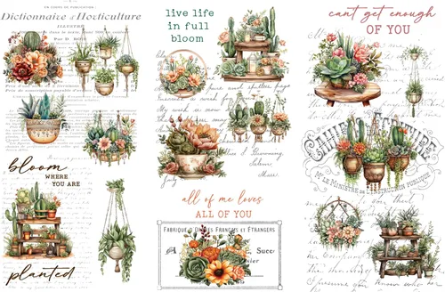 Miniatura 10 de Transferencias Frot-On para Manualidades y Muebles 3 Hojas de Diseño 15 cm x 30 cm Transferencias para Decoración del Hogar Decalcomanías