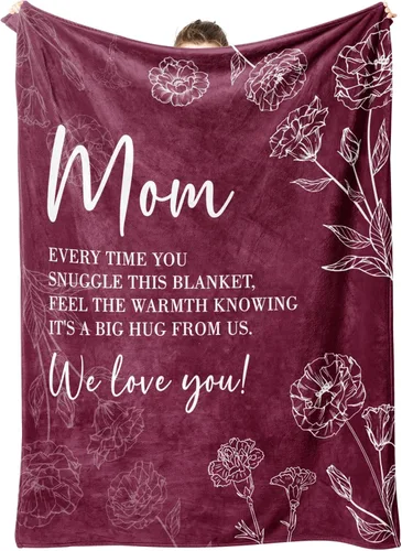 Miniatura 8 de GiltGlimmer Regalos para mamá, manta de regalo de cumpleaños para mamá, regalo para madres para mujeres de hija e hijo, regalo de We Love You