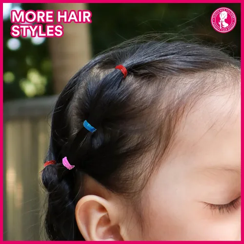 Miniatura 9 de Teenitor 2000 ligas para el pelo de niños pequeños, bandas elásticas de goma para el pelo de bebé, lazos para el pelo multicolor para niñas B