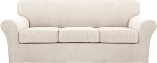 Miniatura 79 de Turquoize 2 fundas para sillas de sala de estar, funda de sofá con fundas de cojín individuales, funda de muebles para sillas (silla, beige biscotti)