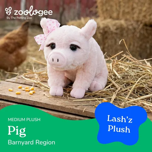Miniatura 2 de The Petting Zoo, Lash'z - Peluche de cerdo, regalos para niñas, juguete de peluche de cerdo de 12 pulgadas