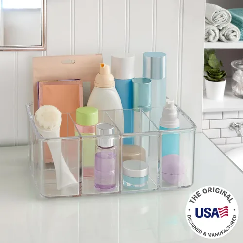 Miniatura 2 de Organizador de mueble de lavamanos de plástico transparente de calidad superior. 5 compartimientos.