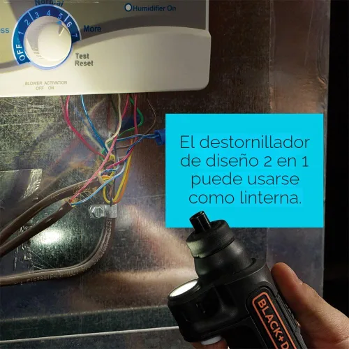 Miniatura 6 de BLACK+DECKER Destornillador inalámbrico con luz LED de 4V MAX, destornillador eléctrico con juego de 2 puntas (BDCSFL20C)