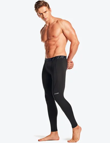 Miniatura 7 de TSLA - Paquete de 1 o 2 pantalones térmicos de compresión para hombre, leggings deportivos y mallas para correr pantalones para usar como primera